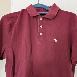Abercrombie & Fitch Men's Burgundy Polo Shirt